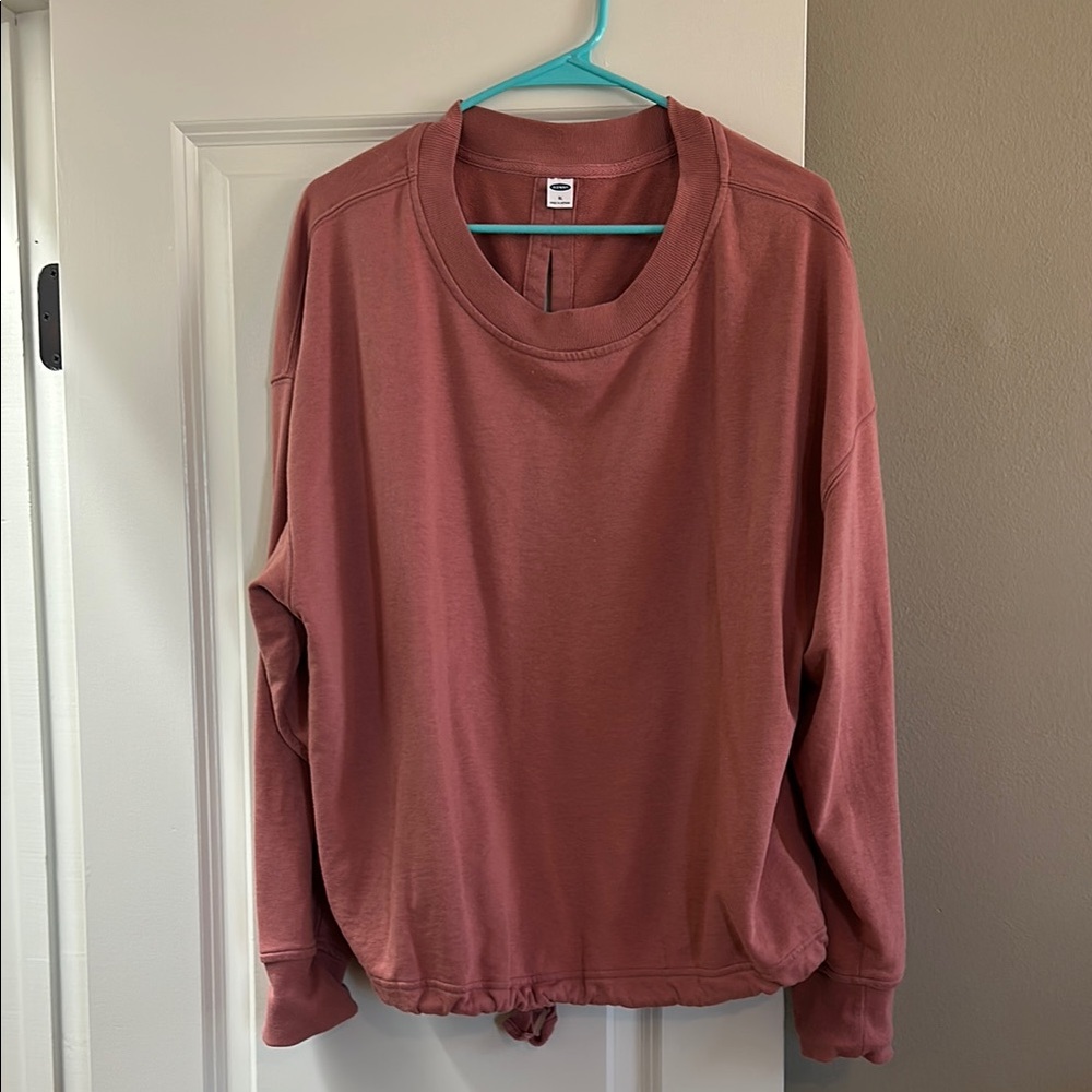 Old Navy Pink Sweatshirt with Long Sleeves and Slit Back